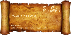 Popu Szilvia névjegykártya